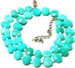 Ruby crystal 3 strands Stone Necklace