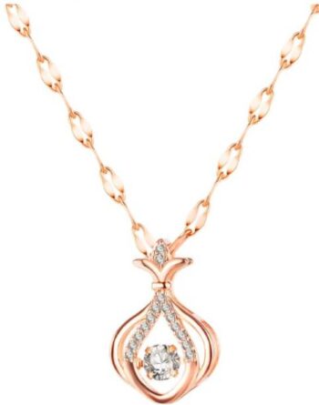 Gold Minimalist Necklace with Multi-Color Gemstone Acce...