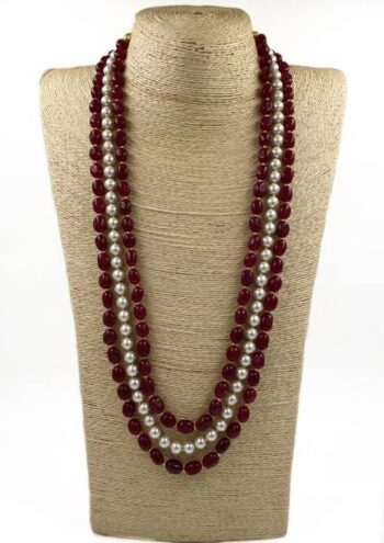 Two Layer Green Agate Quartz Necklace For Women & Girls...