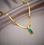 Gold-Toned & Multi colored Stone-Studded Necklace Zirco...