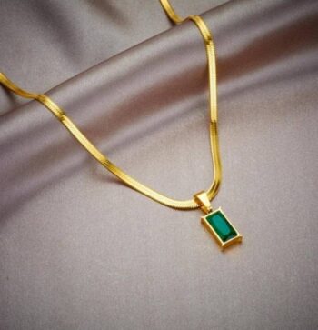 Gold-Toned & Multi colored Stone-Studded Necklace Zirco...