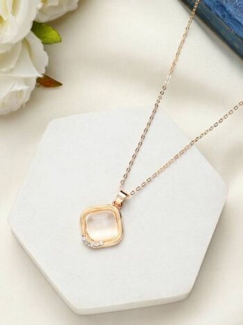 Designer Stone beads necklace in Pink & Gold colour Qua...