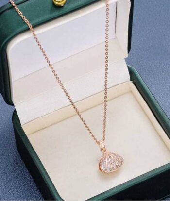 Maroon Stone Stud-Gold Platted Brass Necklace Crystal R...