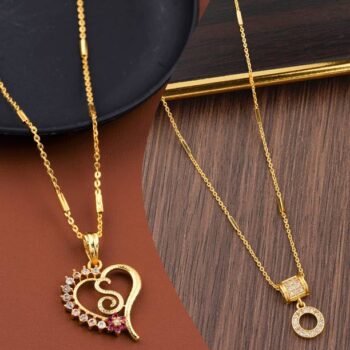 Combo Pack of 2 Infinity Necklace Chain Pendant For Gir...