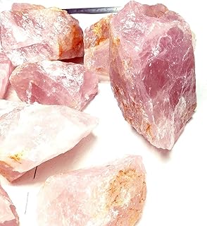 Shubhanjali Reiki Healing Rose Quartz Crystal Single Tumble Stone Raw Rose Quartz Tumble Gemstone Pebble for Aquarium Home Decorative Garden Table Vastu Correction 1 Pc Pink