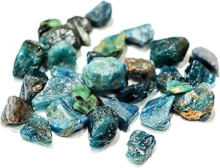 Natural Citrine Carnelian Green Aventurine Rose Quartz Fluorite Tiger Eye Lapis Amethyst Black Tourmaline Negativity Rough Healing Crystal Gemstones (Apatite)