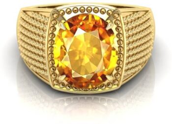 White sapphire Gemstone Ring For Man and Women Copper S...