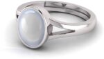 Natural 15.25 Ratti Moonstone Gemstone Ring Alloy Moons...
