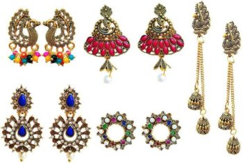 Multicolor Color Stud a Cubic Zirconia Brass Stud Earri...