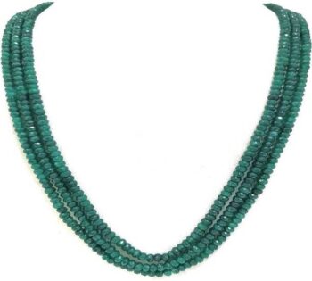Emerald crystals 5 strands Stone Necklace