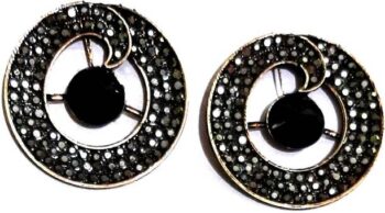 Dual tone silver replica oversized studs for women and ...