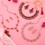 Brass Rose Gold, Gold, White Jewel Set