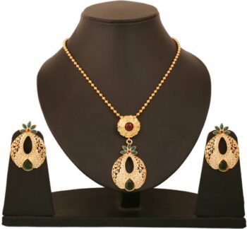 Brass Gold-plated Gold, Black Jewel Set