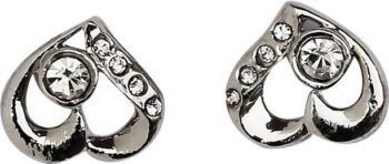 Stylish Silver Oxidised Red Monalisa Stone Kaan Ki Bali...