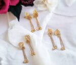 Classy Designer Nagapadam CZ Stone (Red) Brass Stud Ear...