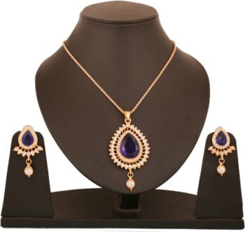 Brass Red Jewel Set