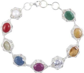 Stone Crystal Silver Bracelet