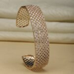 Stainless Steel Cubic Zirconia Gold-plated Kada