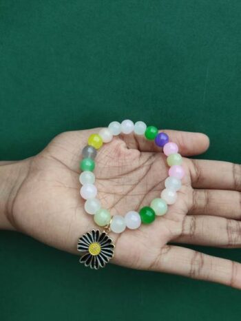 Metal Crystal, Rhinestone Silver Kada