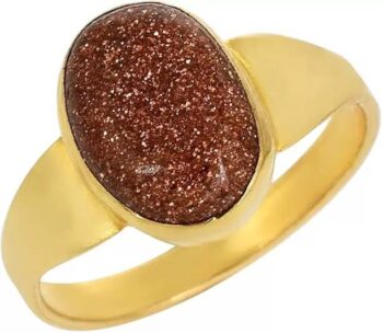 Natural Gold Plated Pink Ruby 8.25 Ratti Stone Ring Ova...