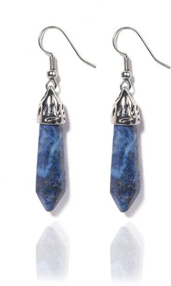 Oxidised Silver Replica Monalisa Stone Earrings Agate B...