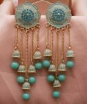 Drop & Danglers Beads, Pearl Stone, Brass, Stone Earrin...