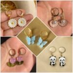 Korean Earrings Rhinestone Stud western Earrings For Wo...