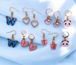 Gold Plated Handcrafted Crystal Drop Earrings Alloy Stu...