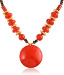 Necklace for women stylish Pink Stone Strand Necklace f...