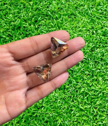 Korean 8 Lines Gold Platted American Diamond Stud Earri...