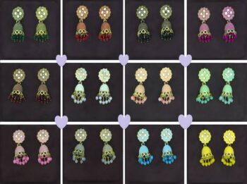 stud earrings Crystal Mother of Pearl Jhumki Earring