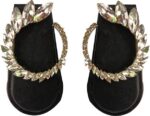 Rubans Silver Plated Oxidised Drop Earrings With Studde...