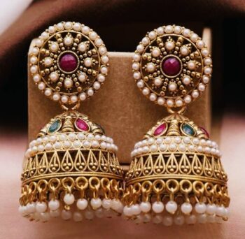 Combo of 2 Silver oxidized peacock Earrings for women &...