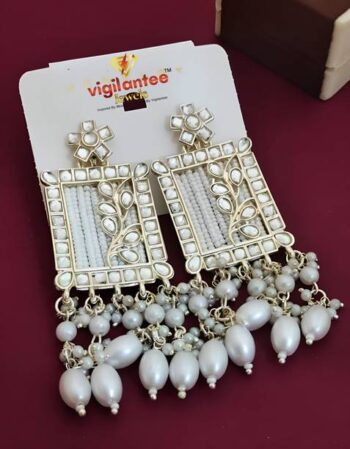 Earrings Silver Plated Drop Ad Cz Multi-Color Stones Ro...