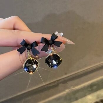 Natural Black Spinel Earring Dangle and Drop Earring 92...