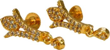 Gold Butterfly Dangle Drop Earrings Cubic Zirconia Allo...