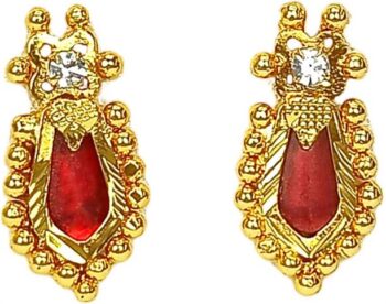 Goldplated Nagapadam Ear studs Cubic Zirconia Brass Stu...