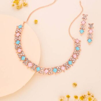 Brass Gold-plated Red Jewel Set