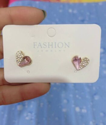 AR/EARRINGS White Zircon, Zircon Brass Earring Set, Dro...