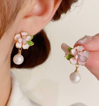 Earrings for girls women korean stylish Studs golden ea...