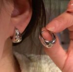 Bow Heart Drop Korean Earrings For Women Girls Fashion ...