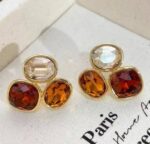 Classy Designer Nagapadam CZ Stone (Blue) Brass Stud Ea...