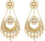 Casual White Stone Stud Earrings For Women & Girls Swar...