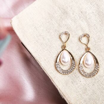 Korean Western Partywear Blue Monalisa Stone Earrings M...