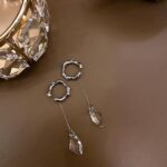 Korean Gold-Plated Trendy Diamond Pearl Drop Earrings F...