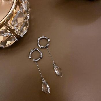Korean Gold-Plated Trendy Diamond Pearl Drop Earrings F...
