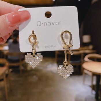 Anti Tarnish Gold Roman Numerical Round Crystal Earring...