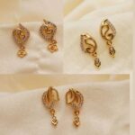 Beautifull Twisted Shape Stud CZ Minimalist Handmade Di...
