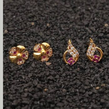 Antique Silver-Plated Jhumka Earrings with Red Gemstone...