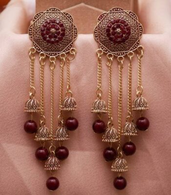Earring13 Pink Zoveriya Alloy Drops & Danglers, Jhumki ...